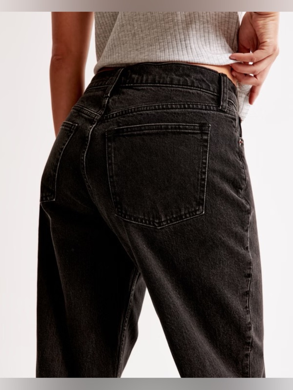 Abercrombie Curve Love Low Rise Ultra Loose Jean Short Inseam streetwear baggy - Picture 3 of 8